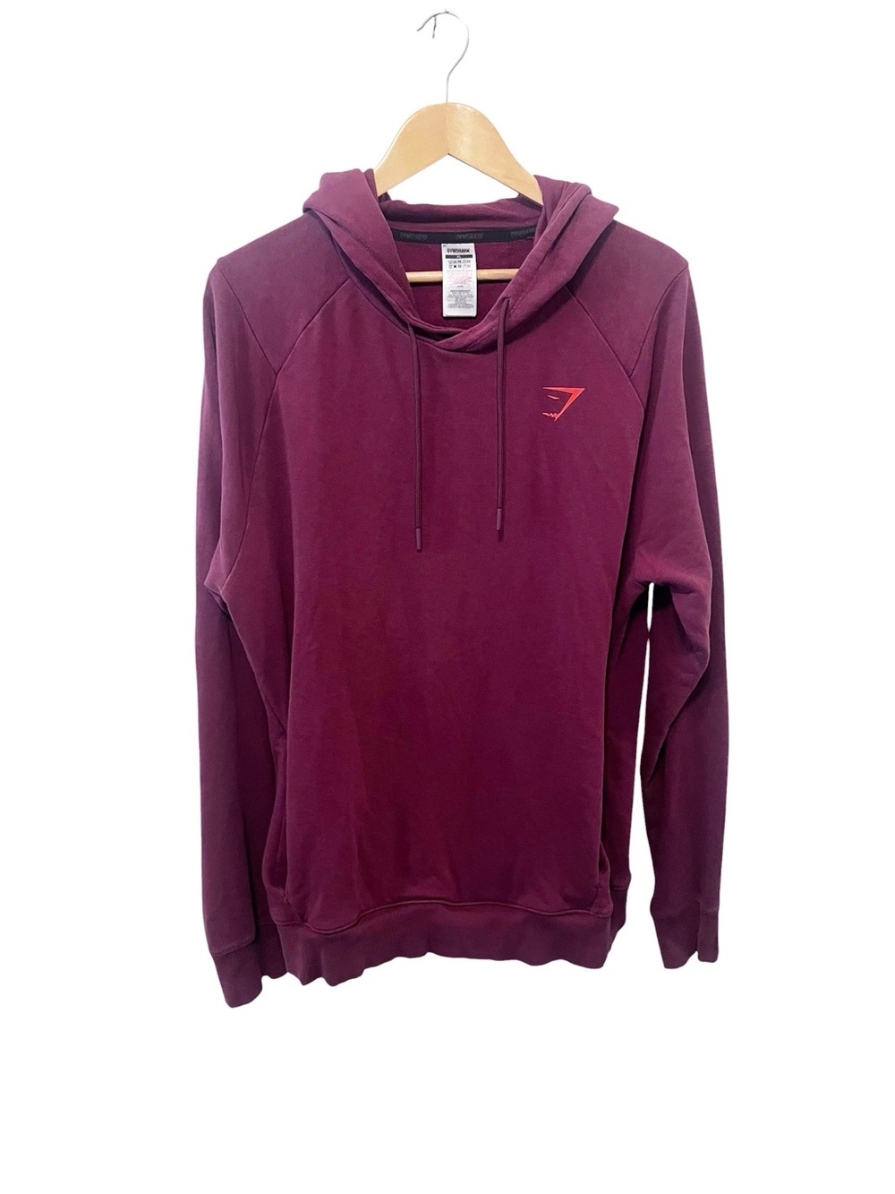 Gymshark Men's Burgundy Bold Hooded Pullover Sweatshirt Size XL